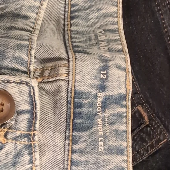 TWO pairs old navy jeans 12 wide leg NWT - Picture 4 of 5